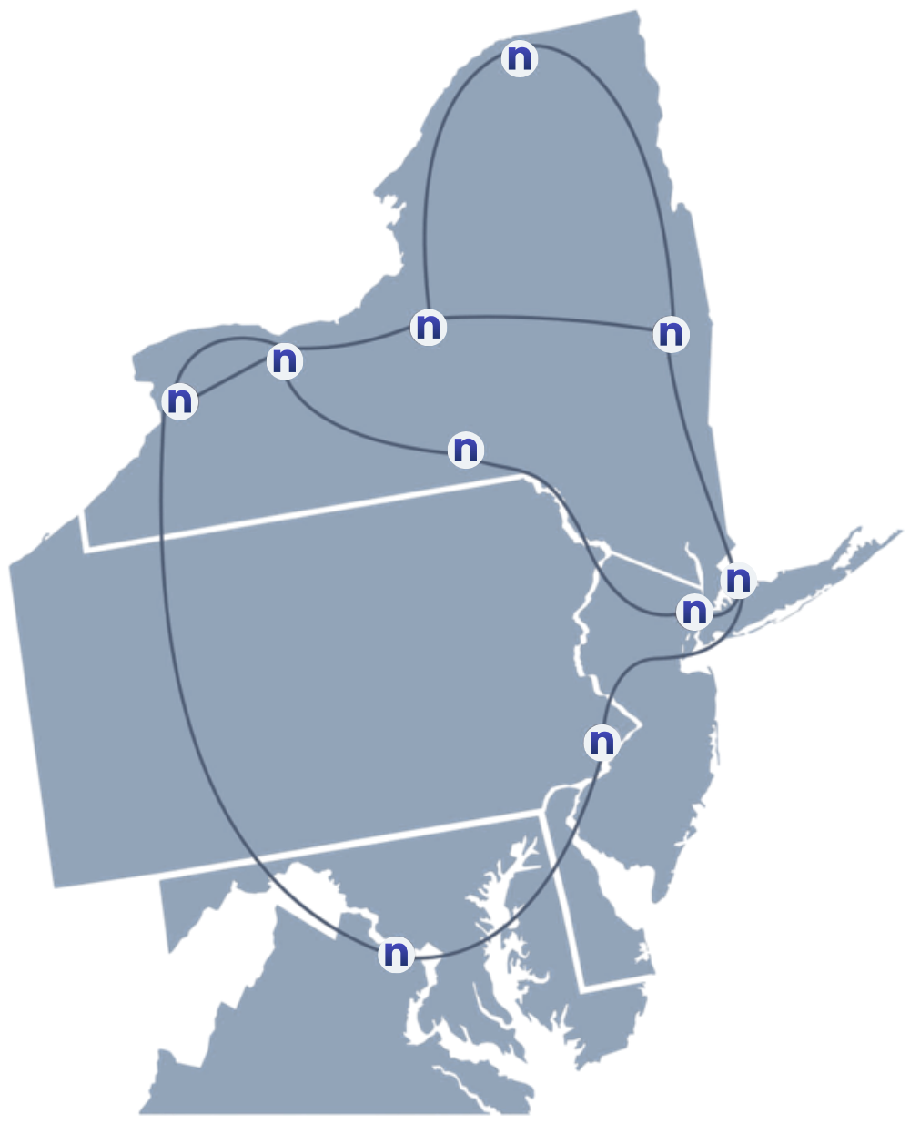 Nysernet Map - Transparent Background