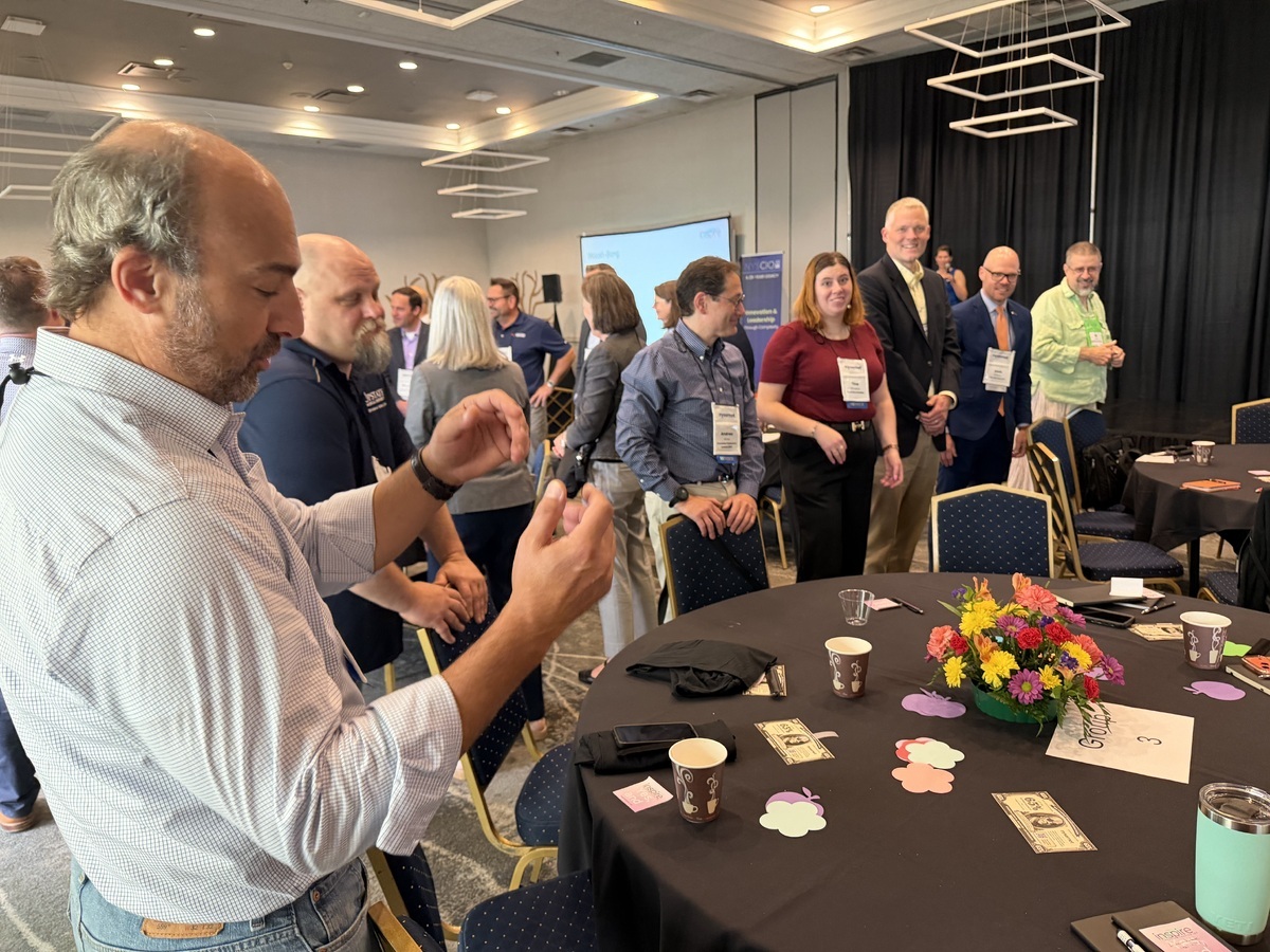 Nysernet members participate in an interactive activity during the annual conference.